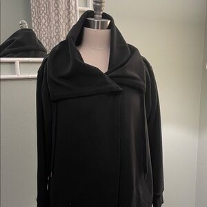 Women's Black Zella Wrap Neck Fleece lined Jacket